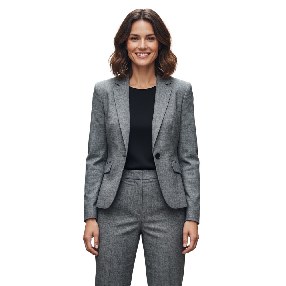 Pendleton Gray Womens Blazer Suit Jacket